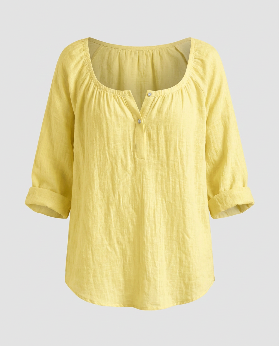 Marlow V Neck Pullover - Yellow Ghost