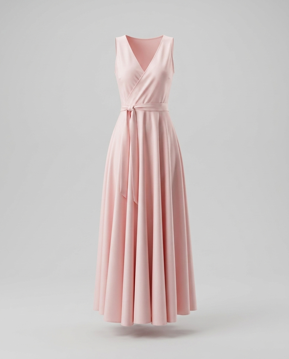 Beloria Belted A Line Dress - Pink Ghost