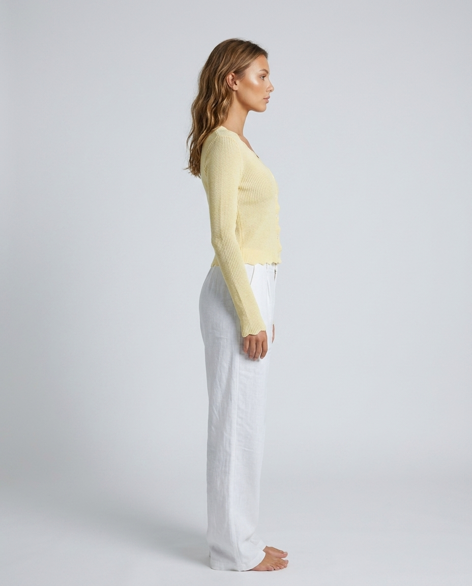 Nova Textured Knit Top - Yellow Side