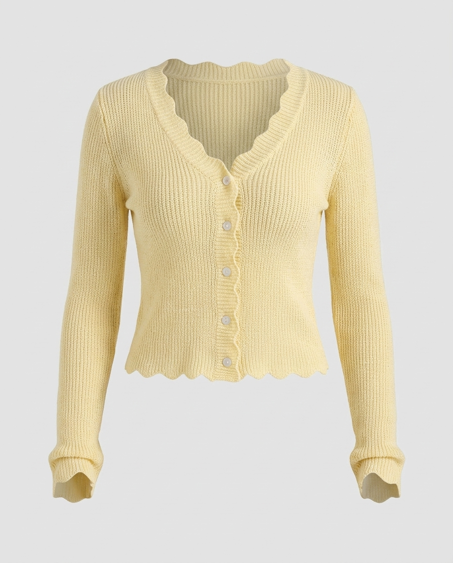 Nova Textured Knit Top - Yellow Ghost