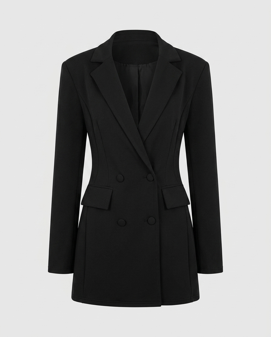 Liora Structured Blazer - Black Ghost