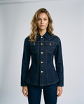 Dorian Denim Structured Shirt - Dark blue - Front