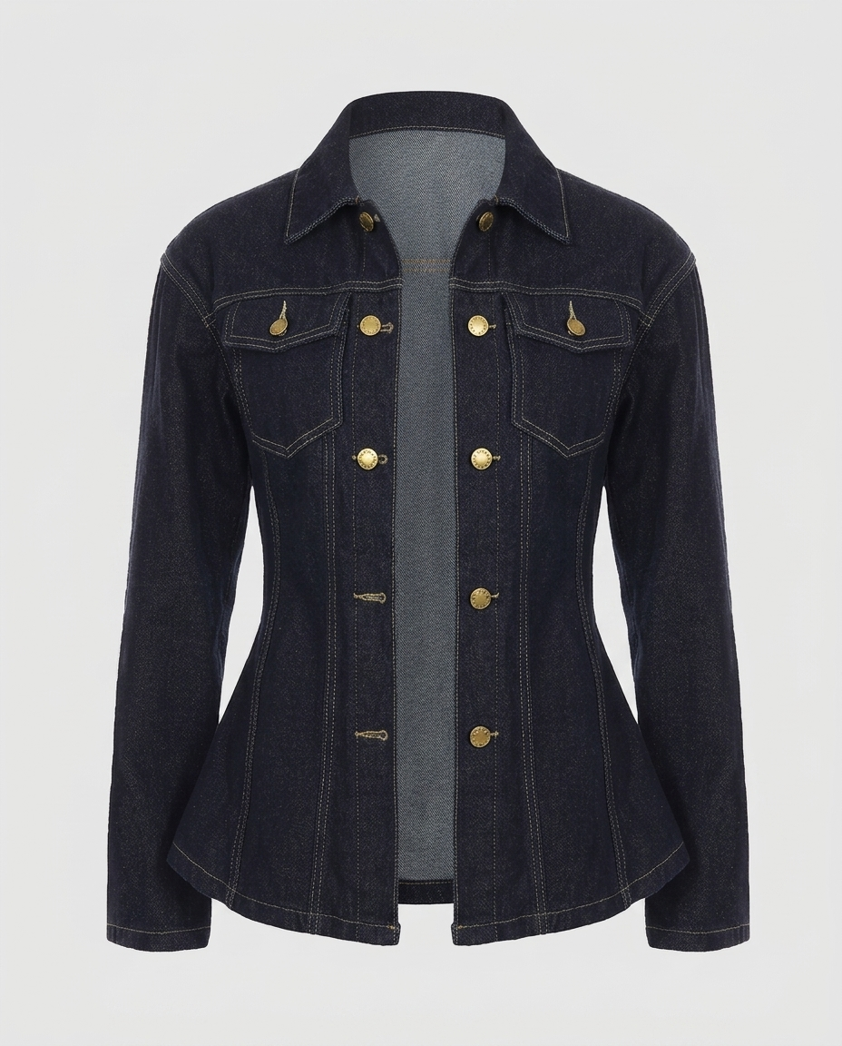 Dorian Denim Structured Shirt - Dark blue - Ghost
