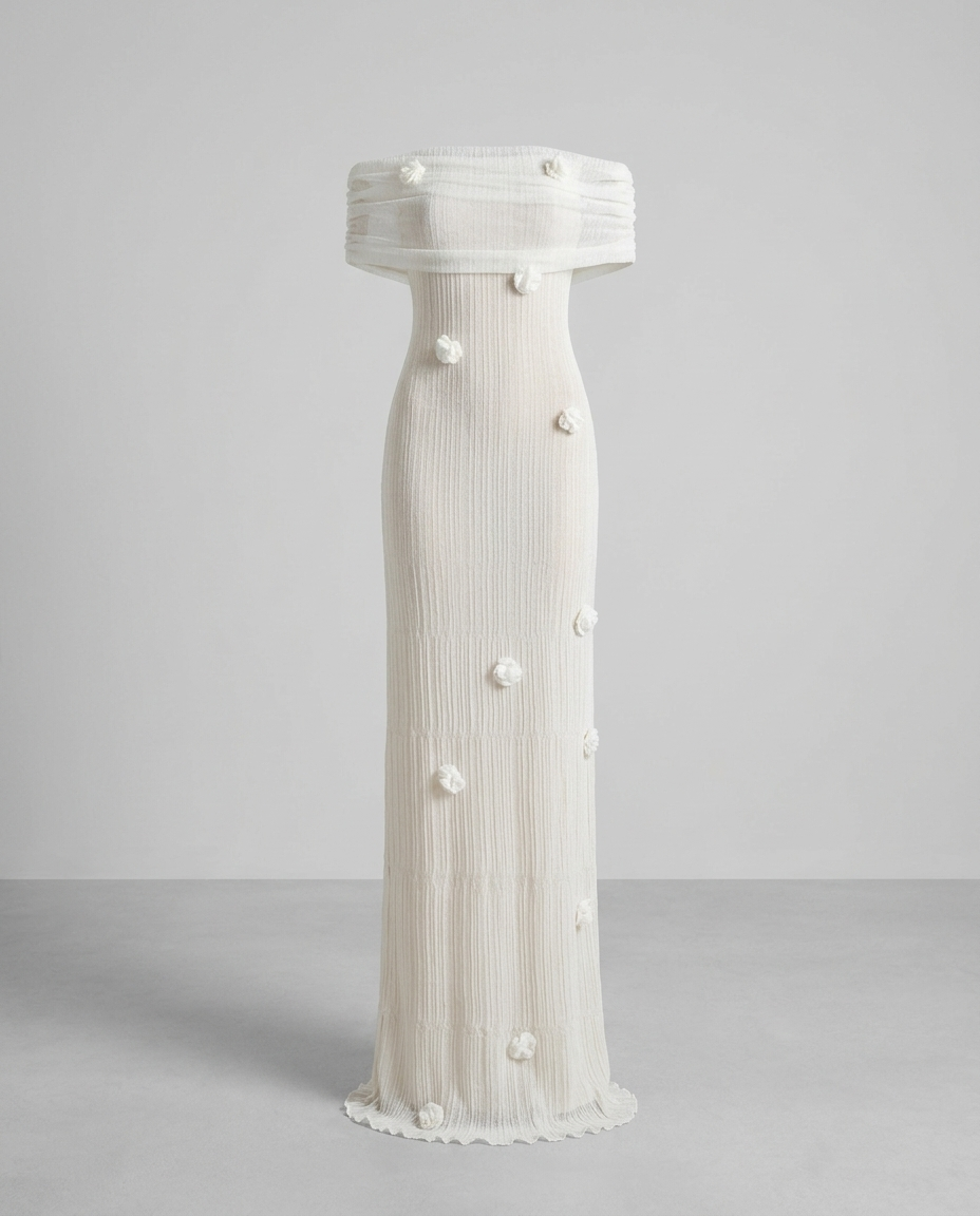 Nerissa Knit Resort Cover Dress - White - Ghost