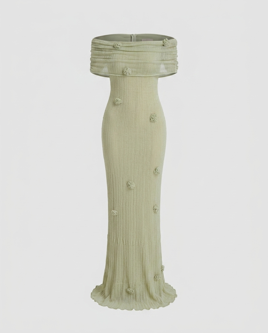 Nerissa Knit Resort Cover Dress - Green - Ghost