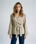 Lena Trench Coat Khaki - Front