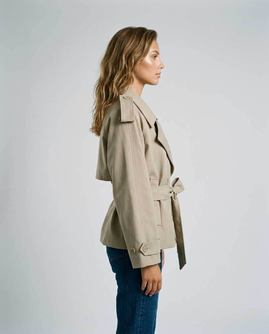 Lena Trench Coat Khaki - Side
