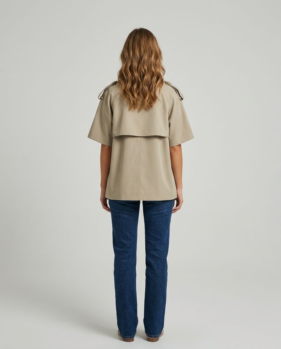 Lena Trench Coat Khaki - Rear