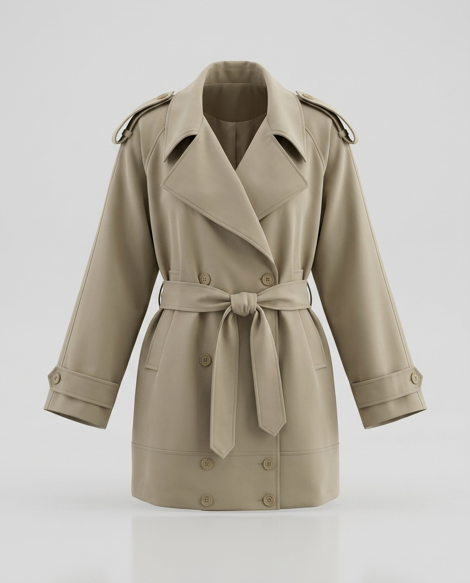 Lena Trench Coat Khaki - Ghost