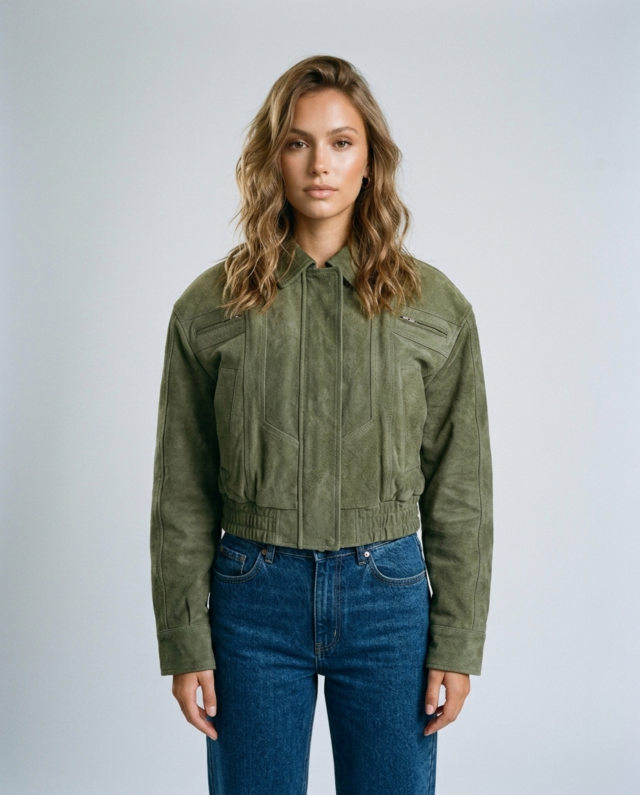 Orion Workwear Zip Jacket Green - Front