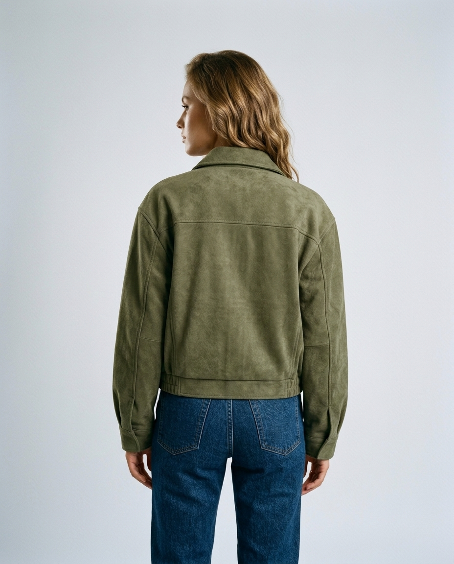 Orion Workwear Zip Jacket Green - Rear