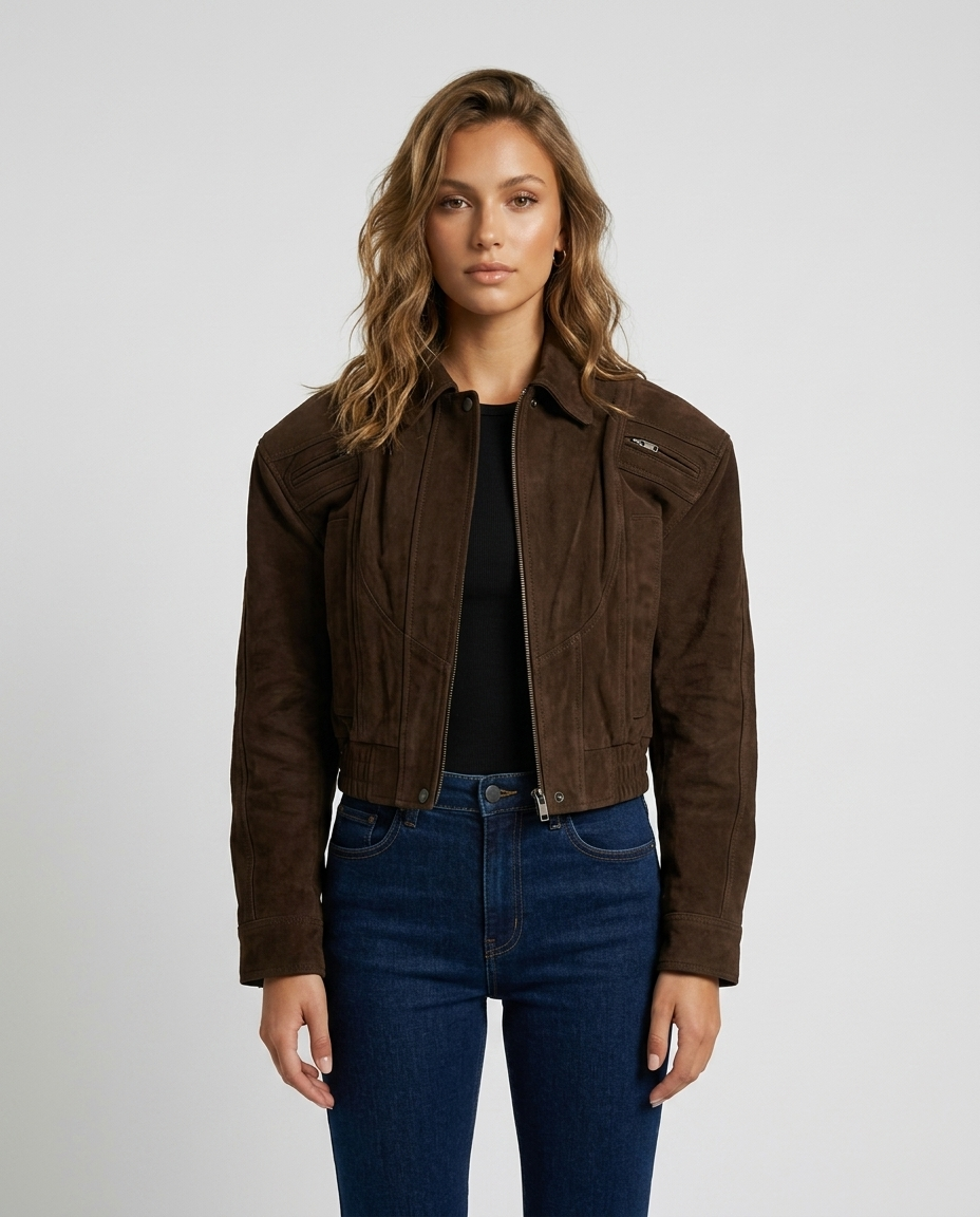 Orion Workwear Zip Jacket Brown - Front