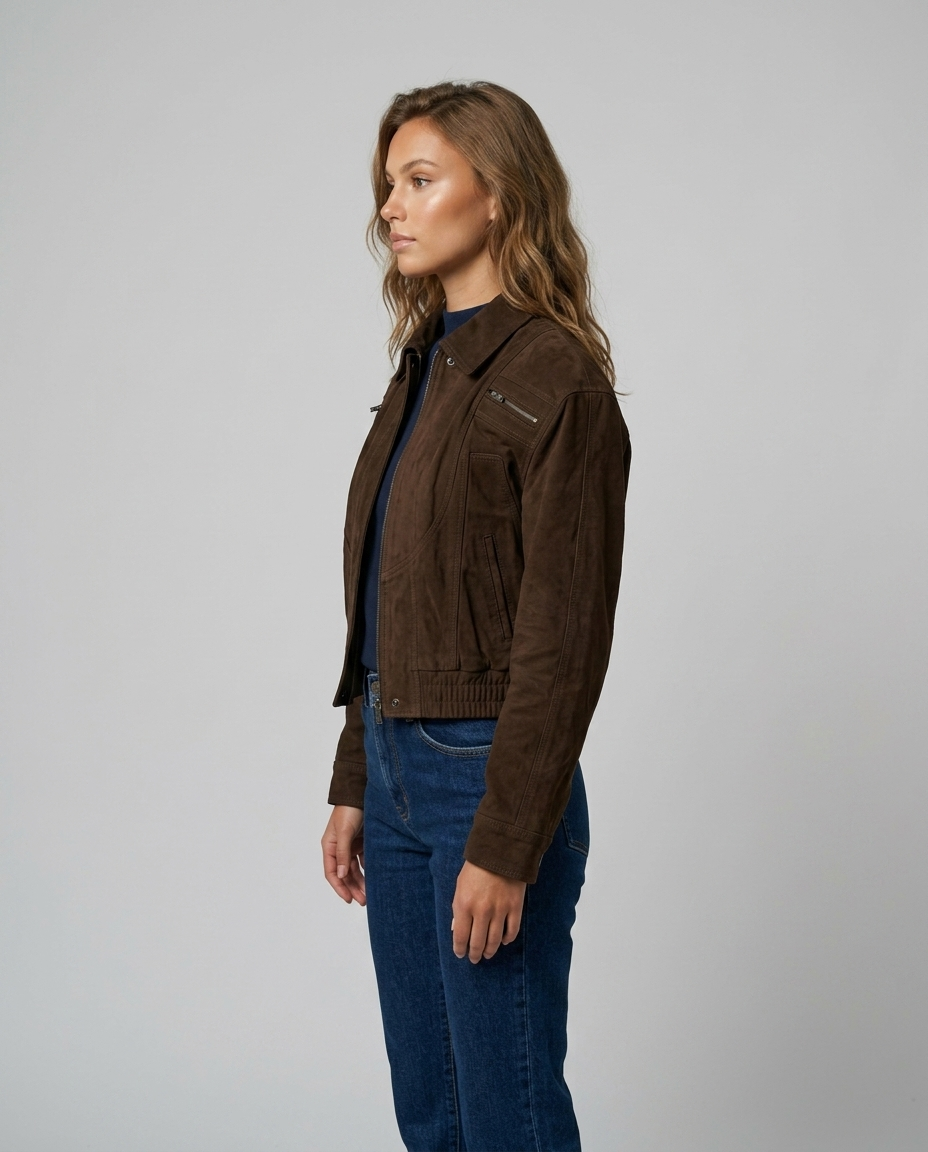 Orion Workwear Zip Jacket Brown - Side