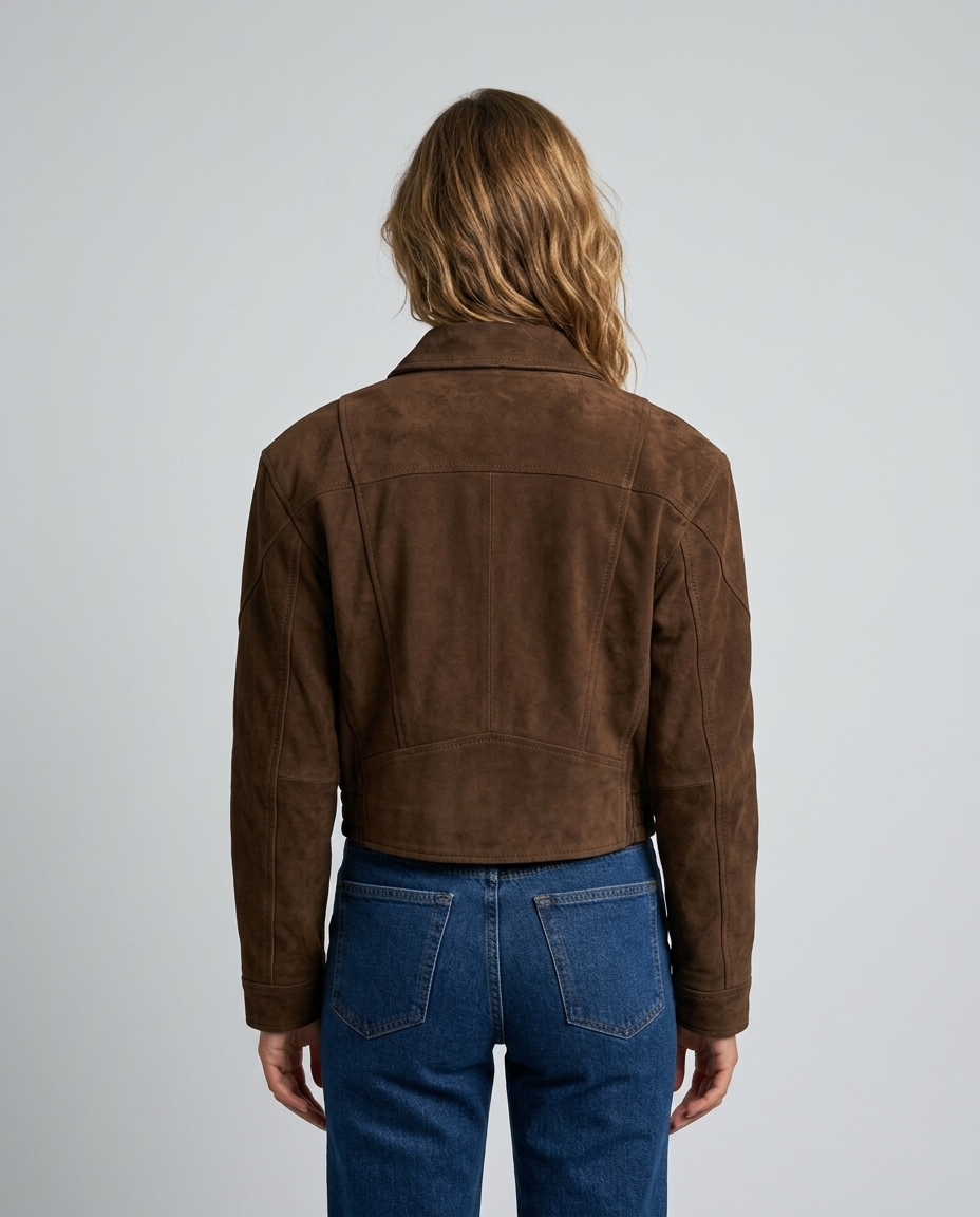 Orion Workwear Zip Jacket Brown - Rear