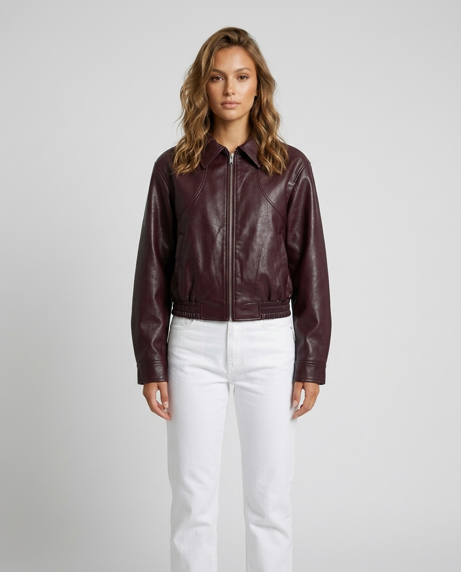 Varek Jacket Burgundy - Front