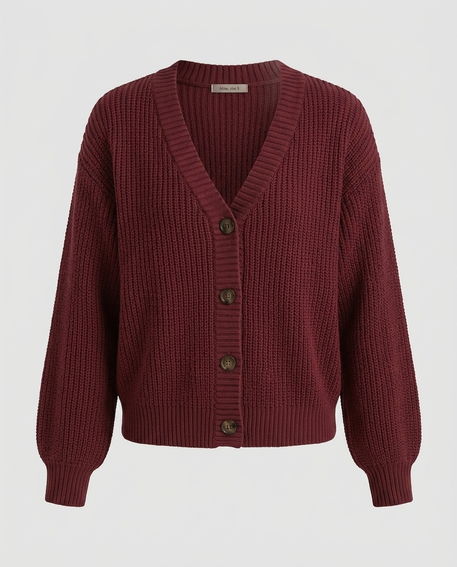 Alina Knit Cardigan Deep red - Ghost