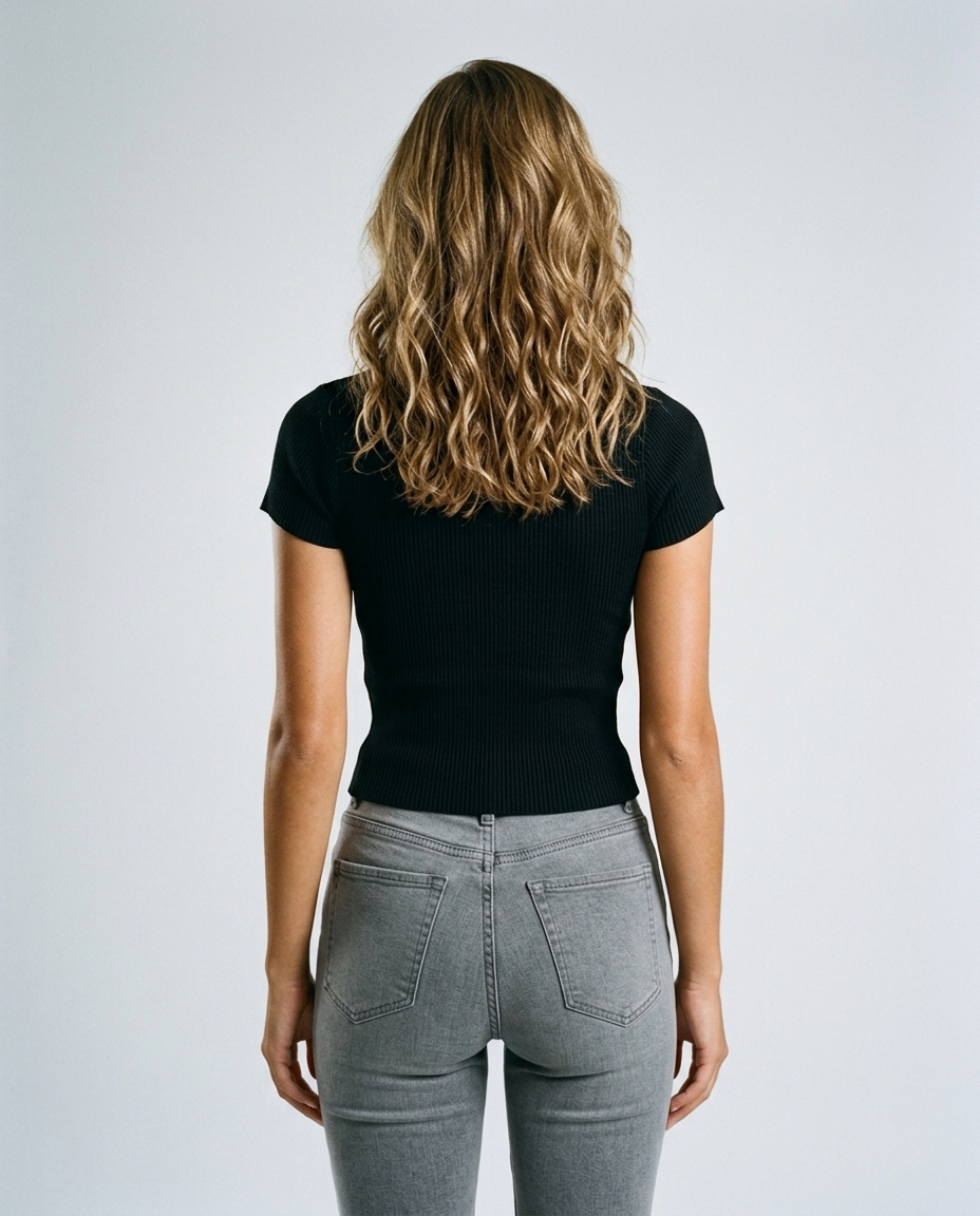 Lina Fitted Knit Cardigan Black - Rear
