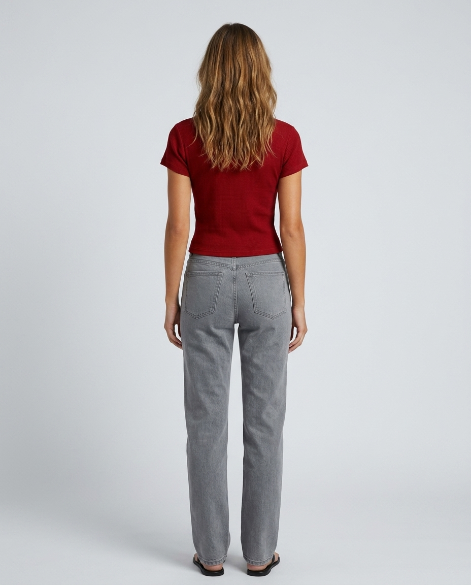 Lina Fitted Knit Cardigan Burgundy - Rear