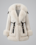 Aveline Fur Coat Off-White - Ghost