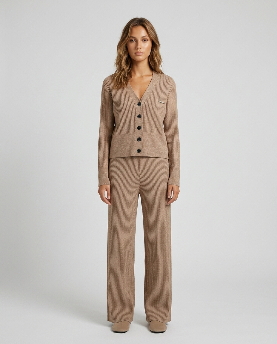 Celeste Tailored Set - Khaki - Front