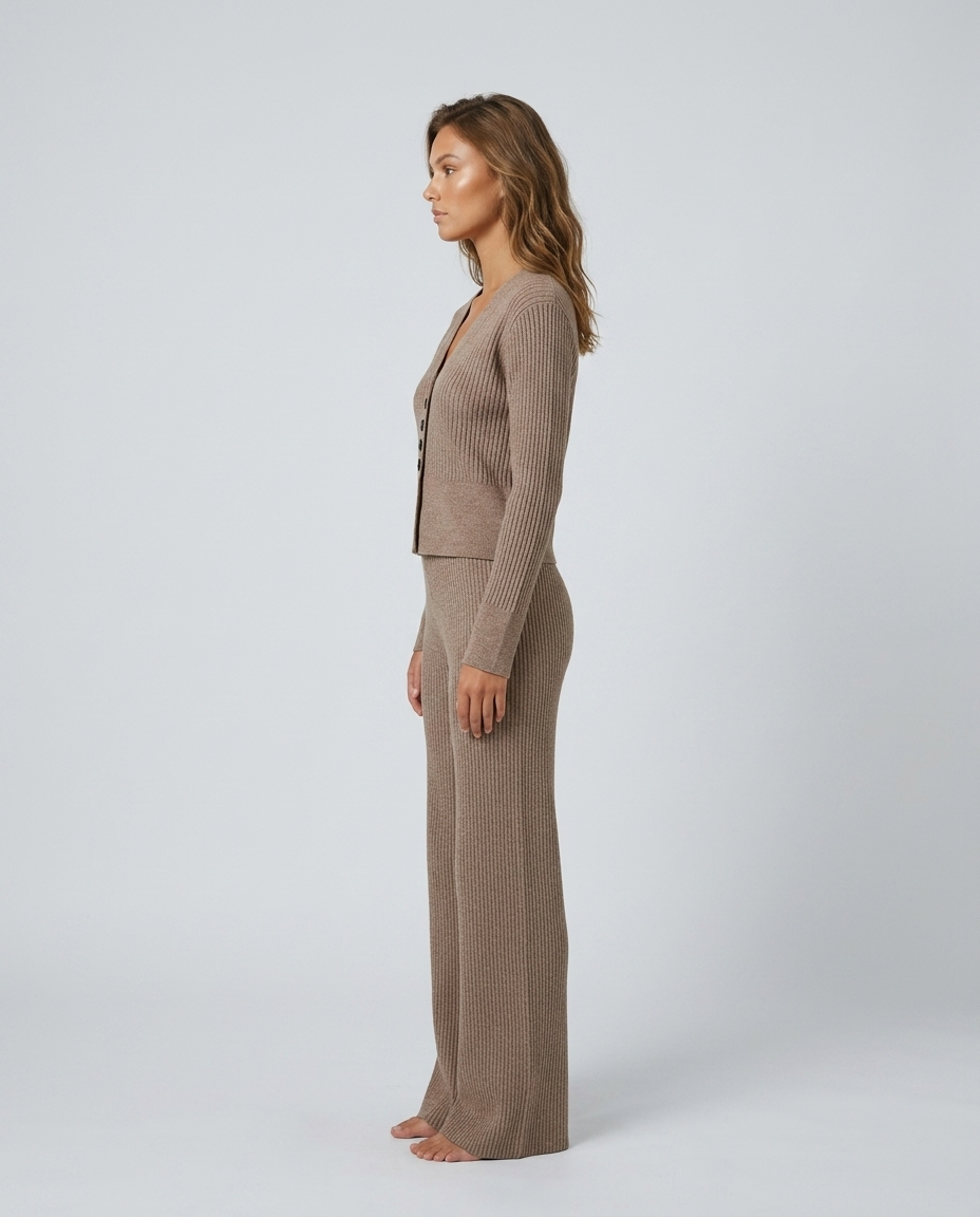 Celeste Tailored Set - Khaki - Side
