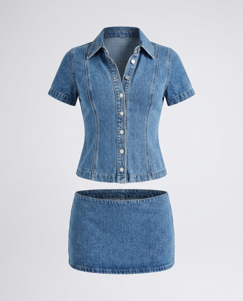 Seren Denim Skirt Set - Light blue - Ghost