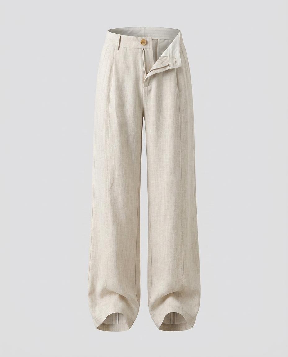 Valenne Tencel Linen Trousers - Cream - Ghost