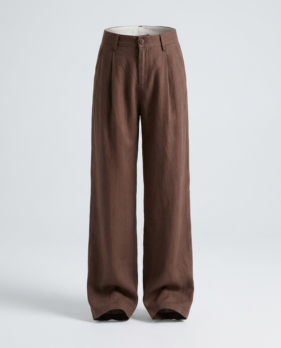 Marcella Heritage Linen Pants - Dark brown - Ghost
