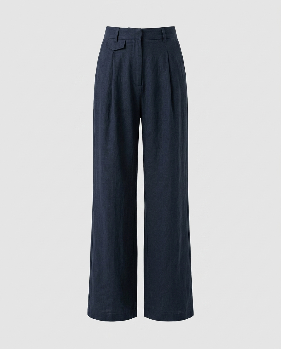 Marcella Heritage Linen Pants - Navy blue - Ghost