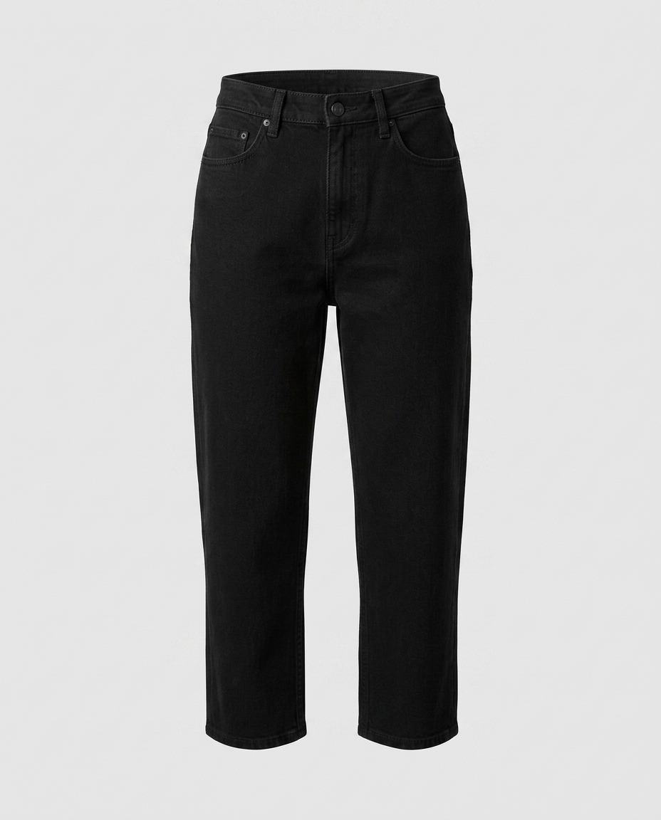 Roselle Cropped Straight Denim - Black - Ghost