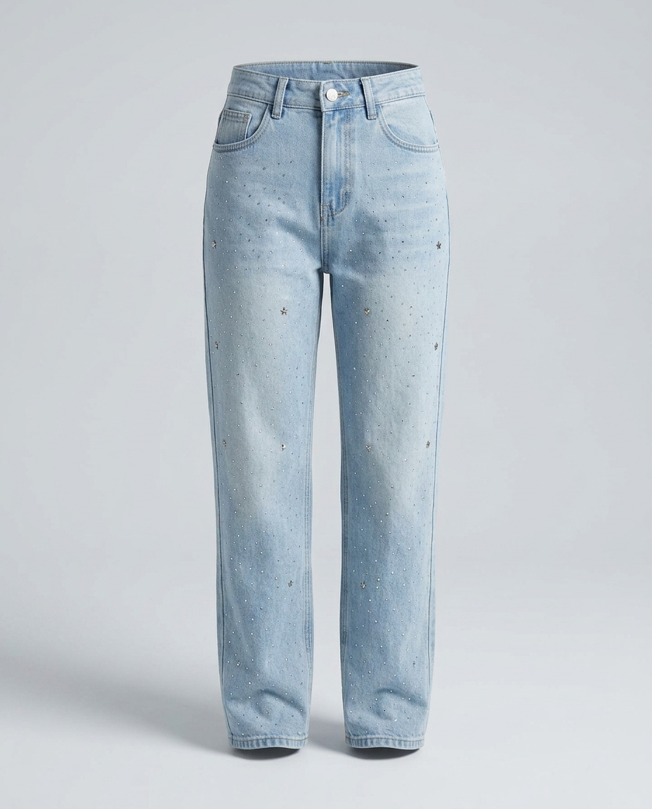 Aurelle Diamond Wash Denim - Light blue - Ghost