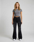Vesper Bow Flare Denim Black - Front