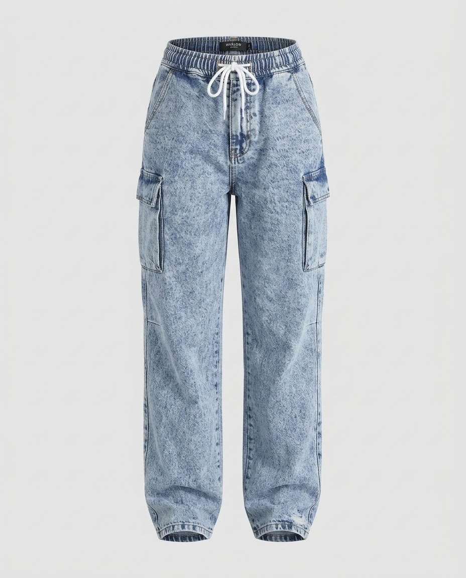 Marlow Washed Cargo Denim - Light Blue - Ghost