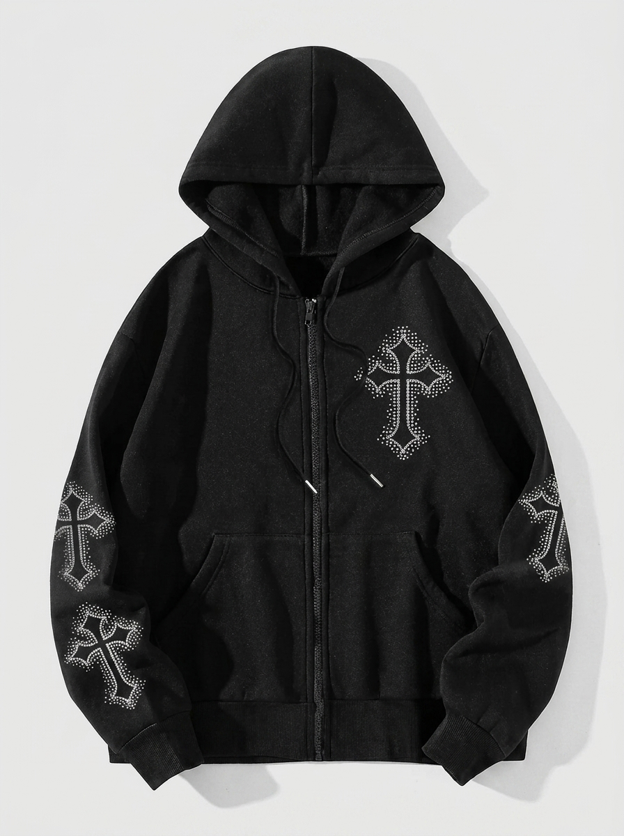 Vanguard Cross Zip Hoodie - Cross - Ghost