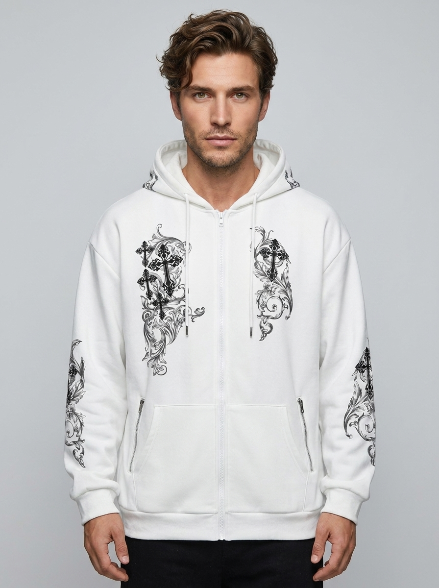 Vanguard Cross Zip Hoodie - Risen - Front