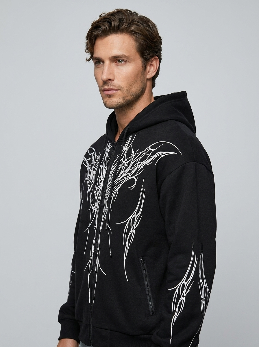 Vanguard Cross Zip Hoodie - Inferno - Three-Quarter