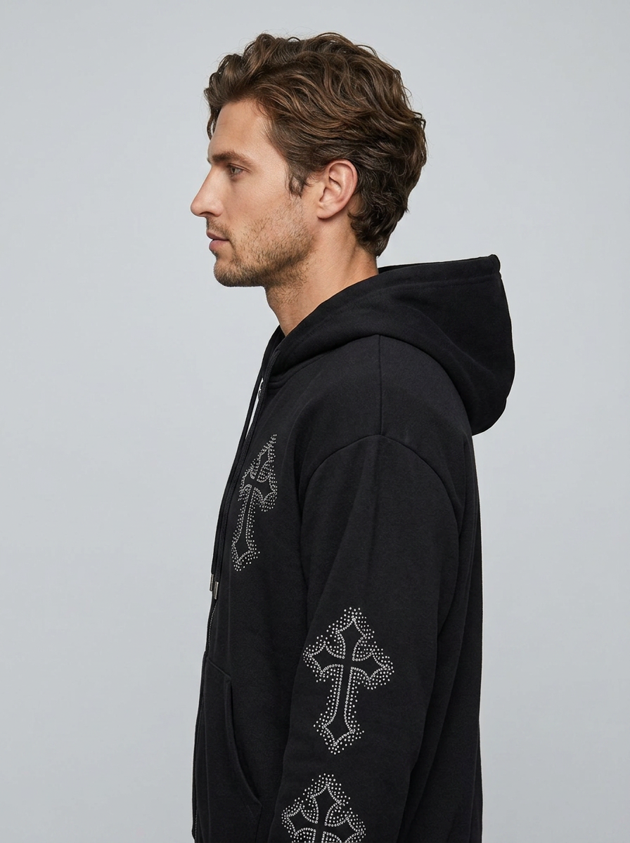 Vanguard Cross Zip Hoodie - Cross - Side