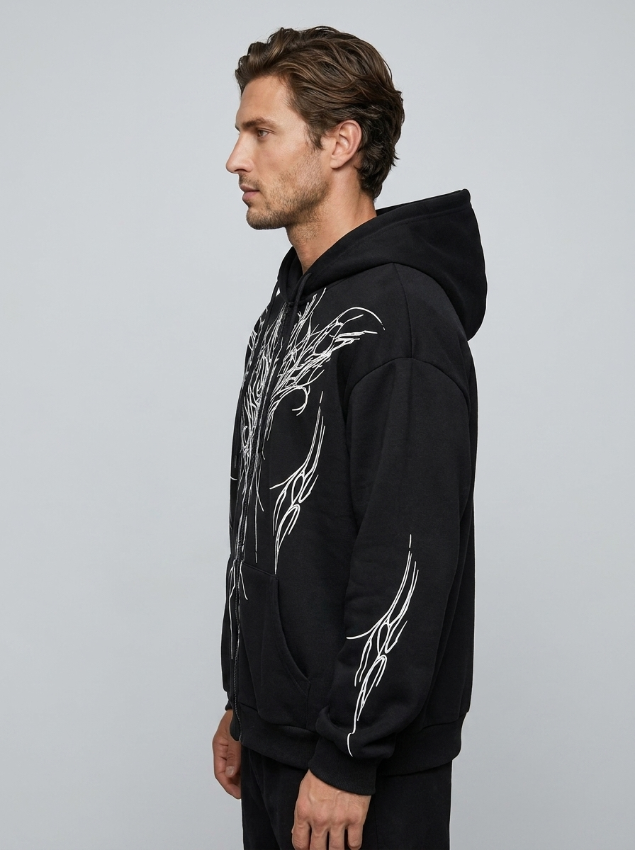 Vanguard Cross Zip Hoodie - Inferno - Side