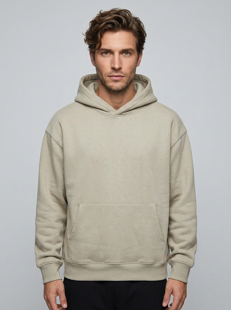 Everest Heavyweight Hoodie - Oatmeal - Front