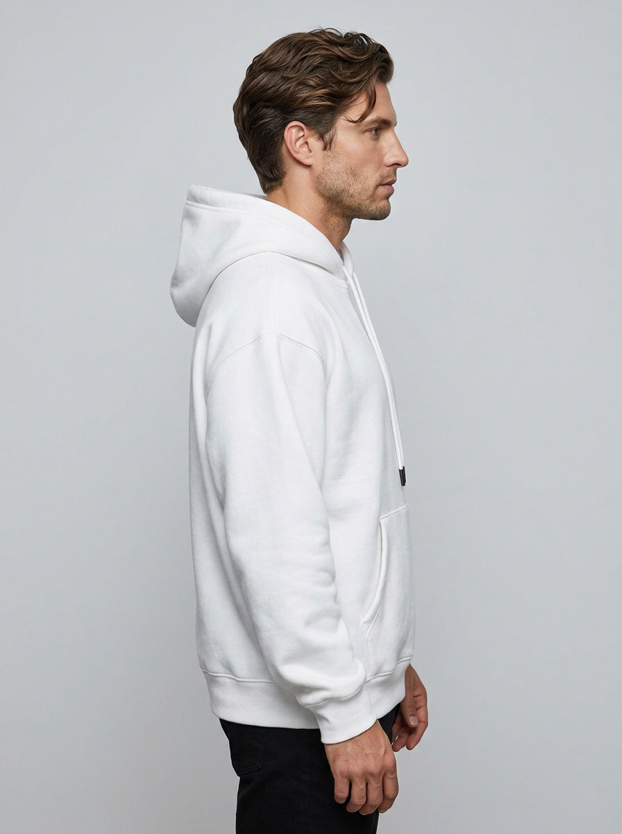 Everest Heavyweight Hoodie - White - Side