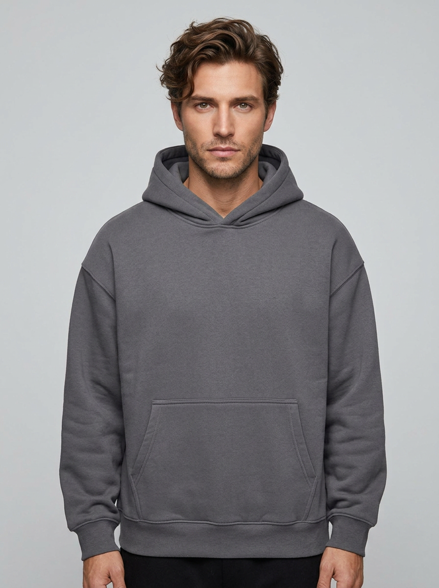 Everest Heavyweight Hoodie - Soot - Front