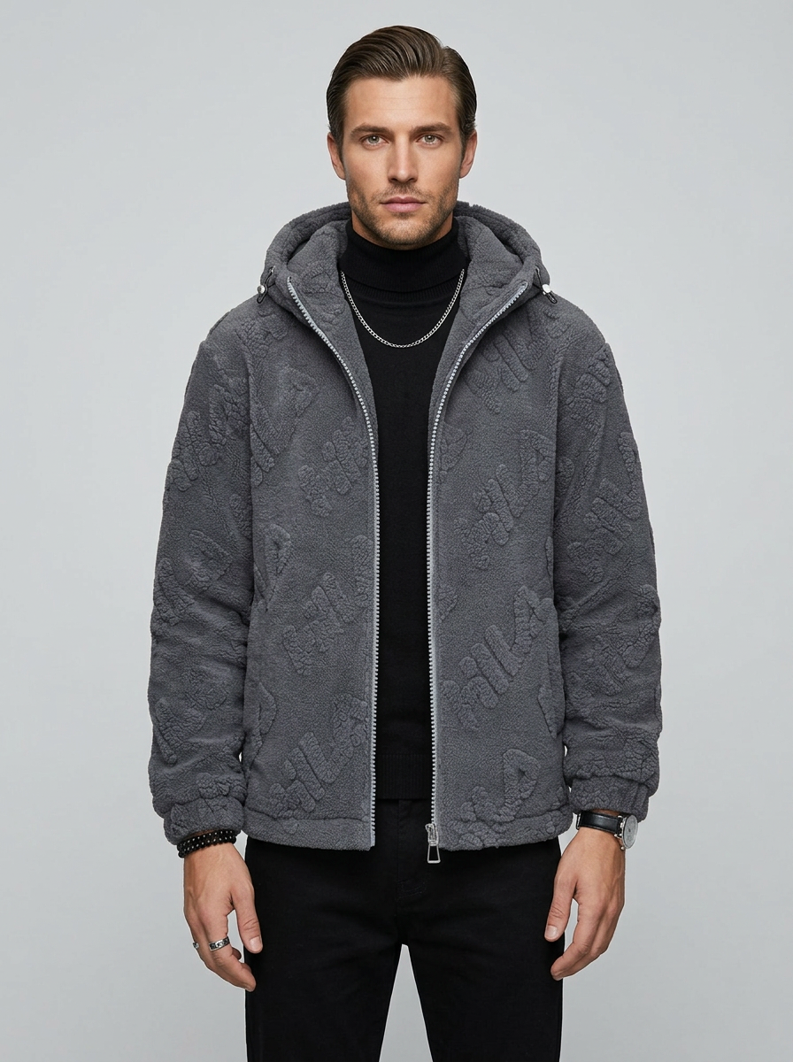 Montero Velvet Jacket - Gray - Front