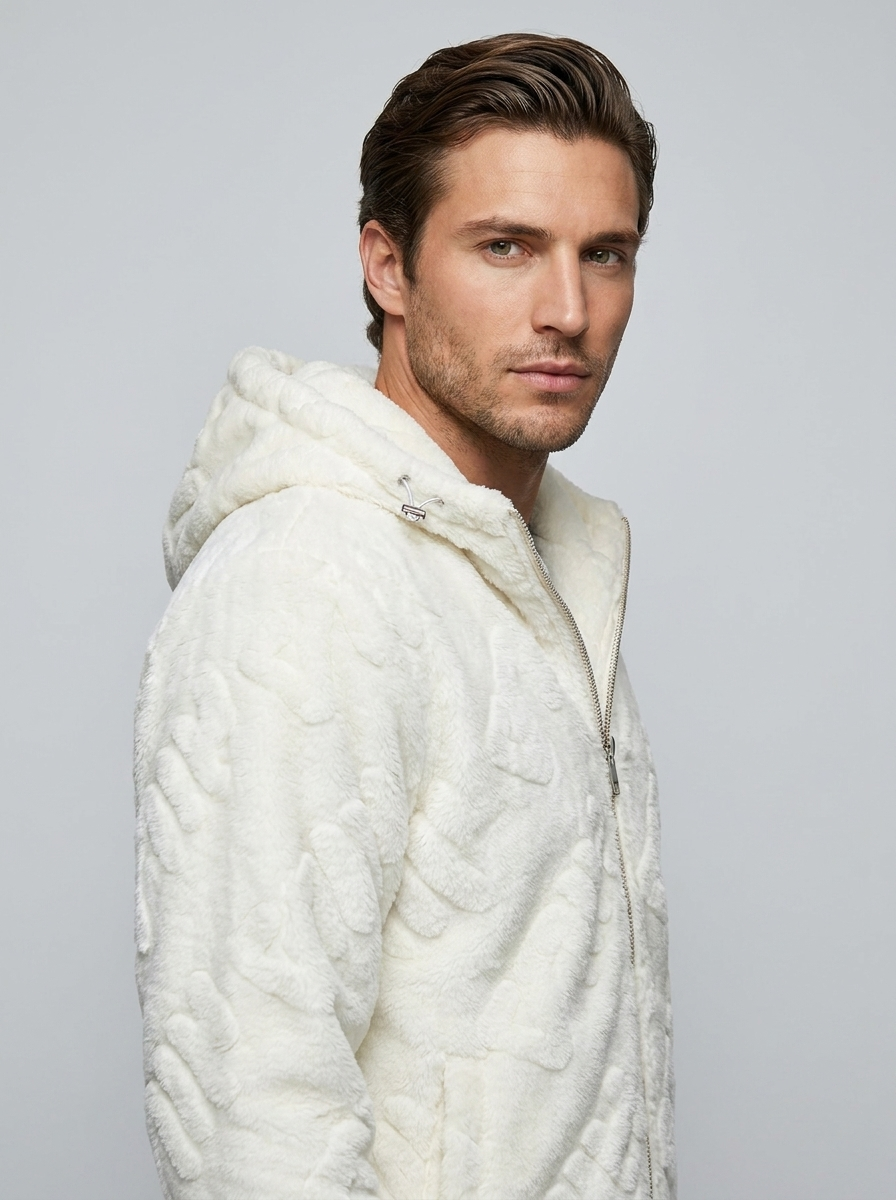 Montero Velvet Jacket - White - Three-Quarter