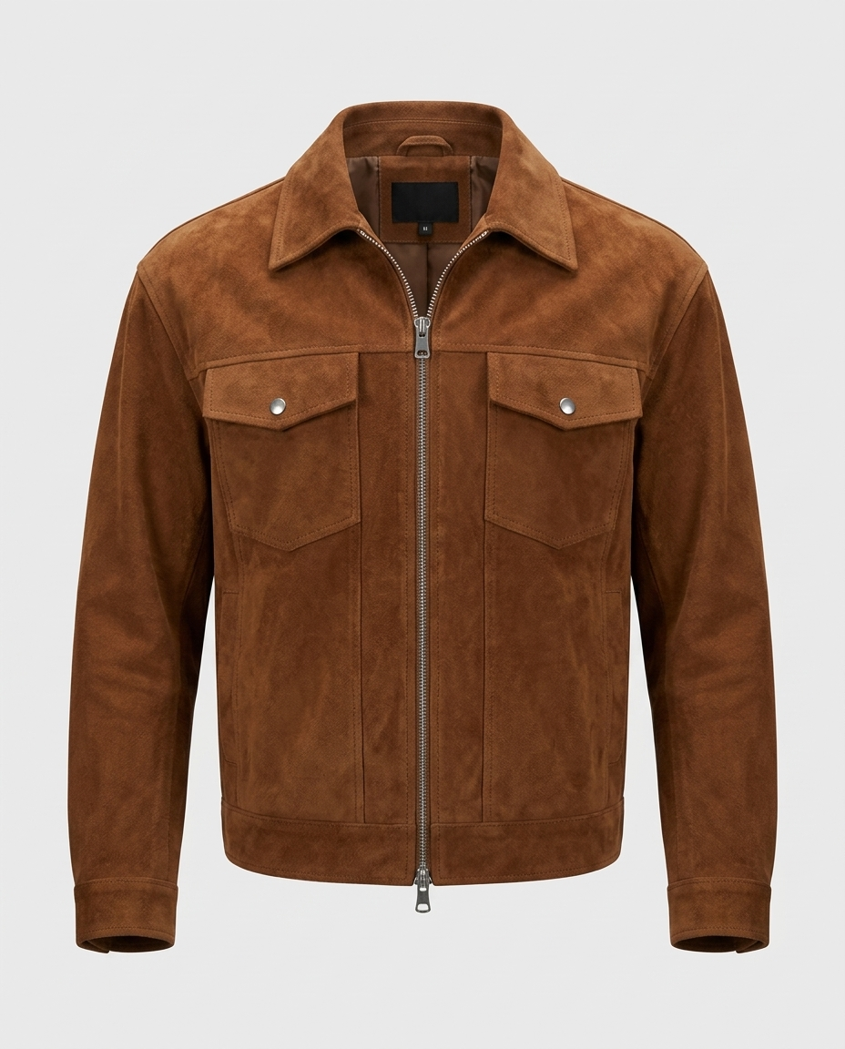 Sullivan Suede Zip Jacket Brown Ghost