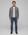 Sullivan Suede Zip Jacket Grey Front