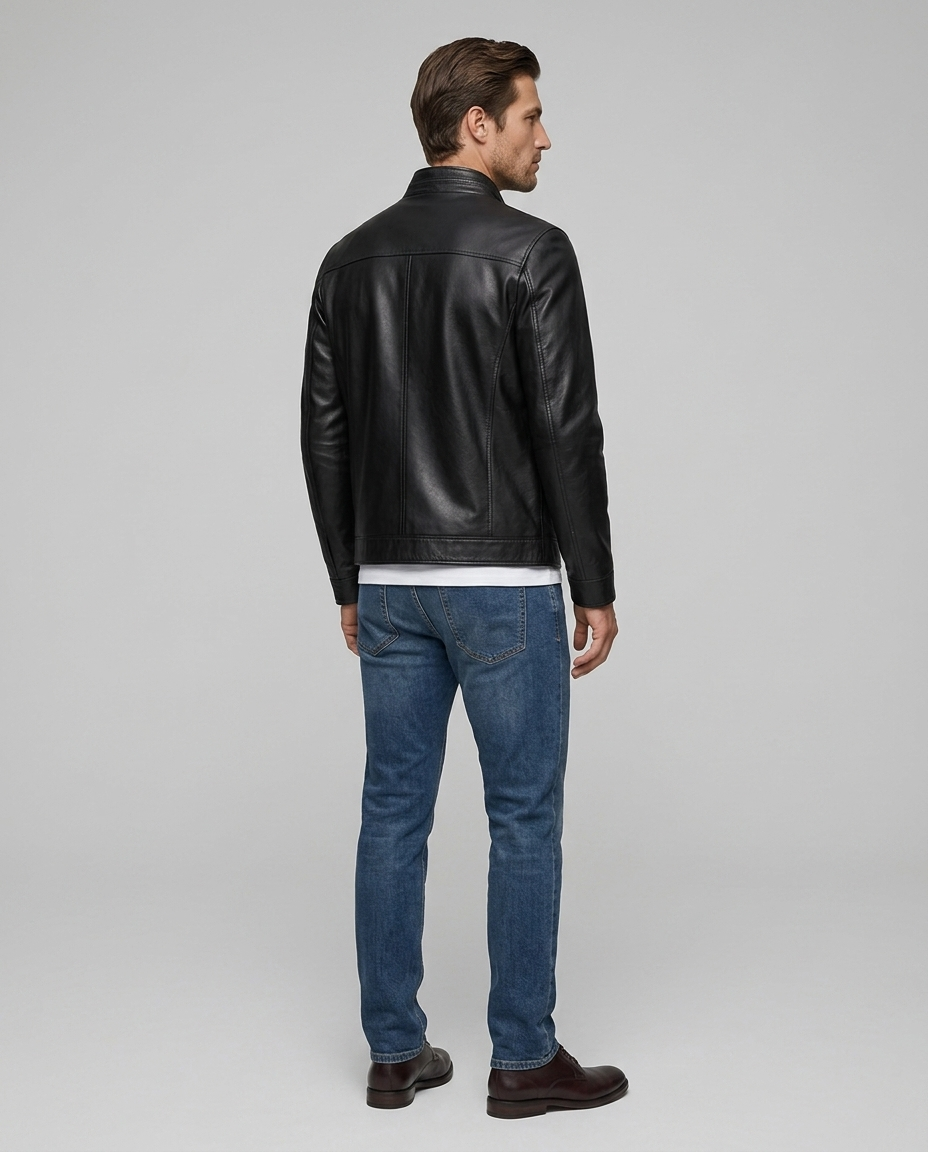 Axton Shearling Collar Jacket Brown Rear-Side