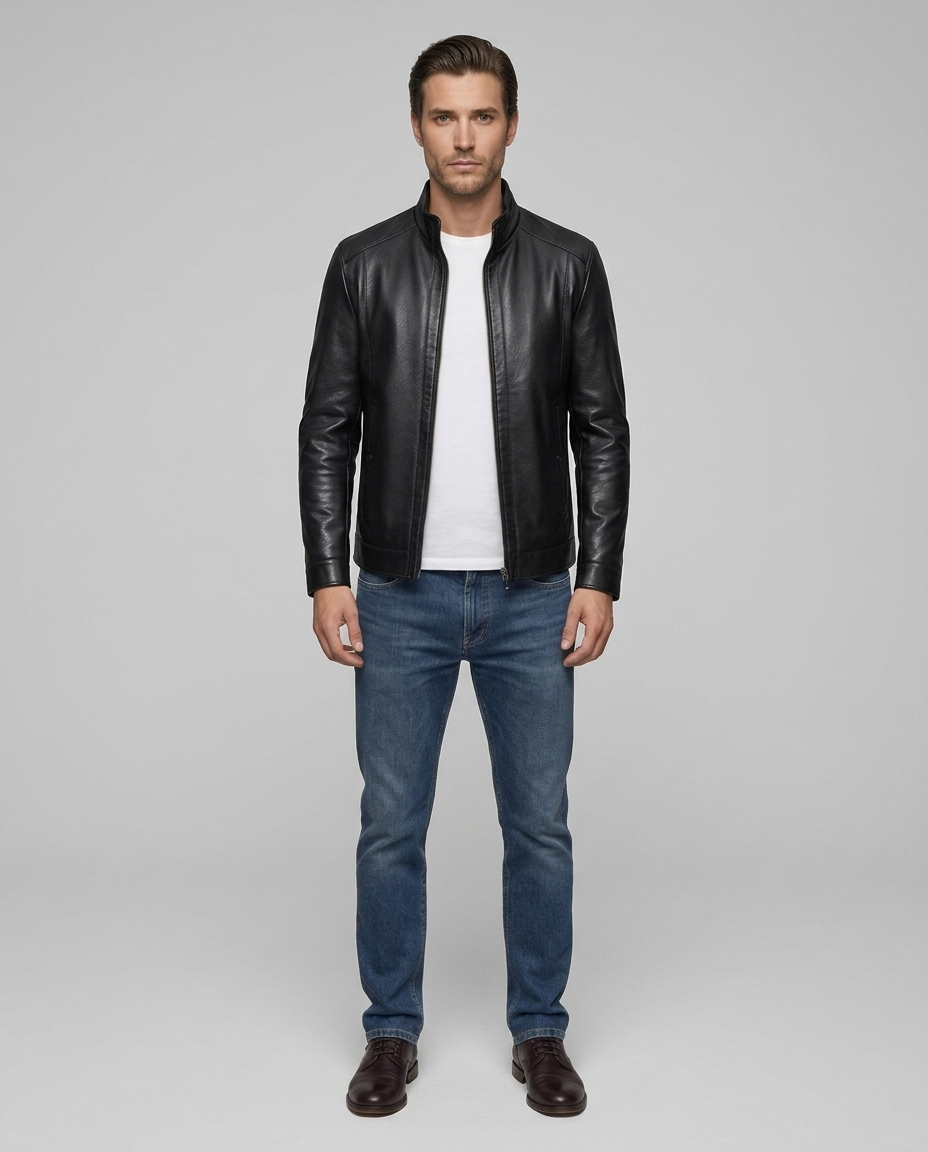 Axton Shearling Collar Jacket Brown Front
