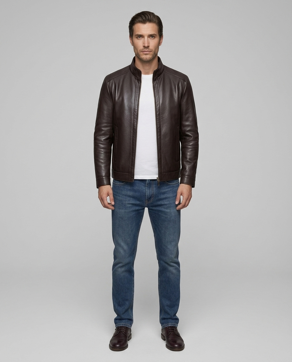Axton Shearling Collar Jacket Black Front