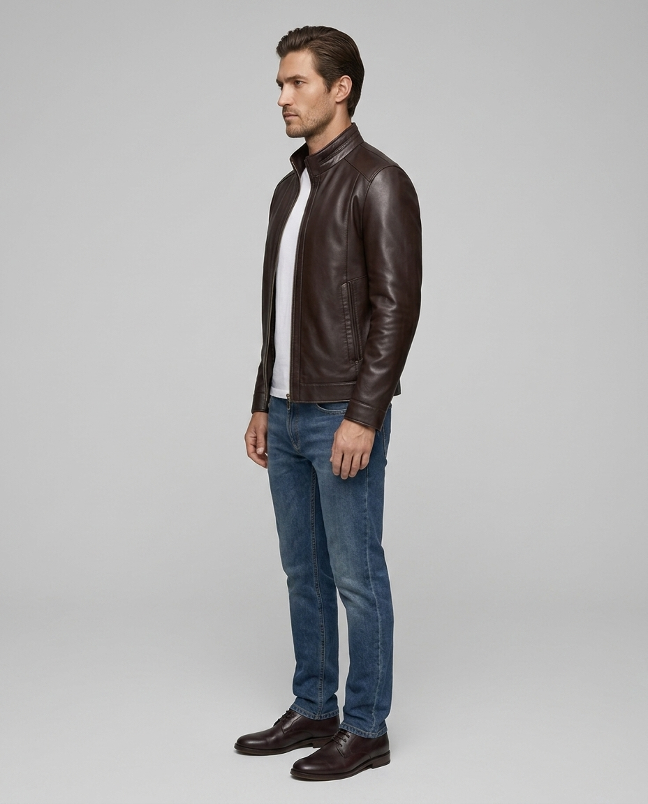 Axton Shearling Collar Jacket Black Side