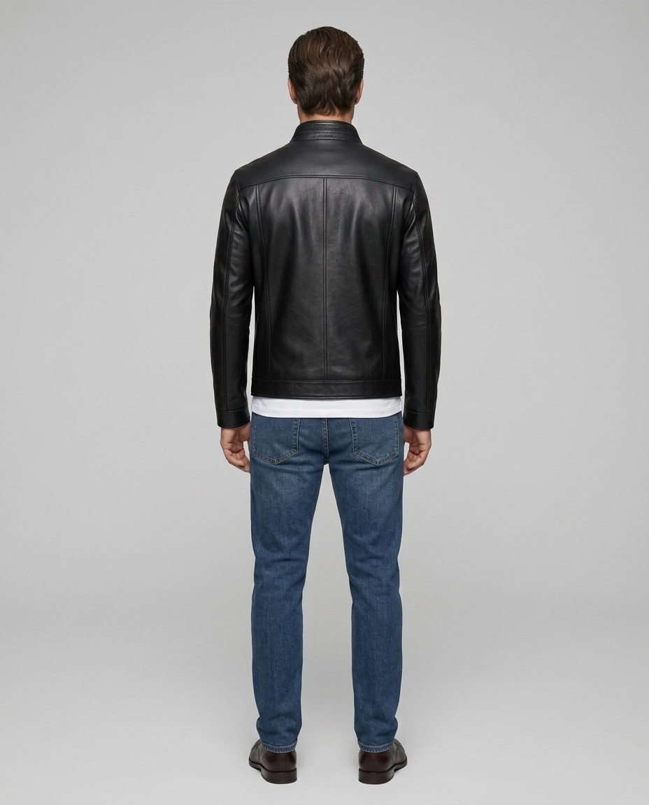 Axton Shearling Collar Jacket Brown Rear